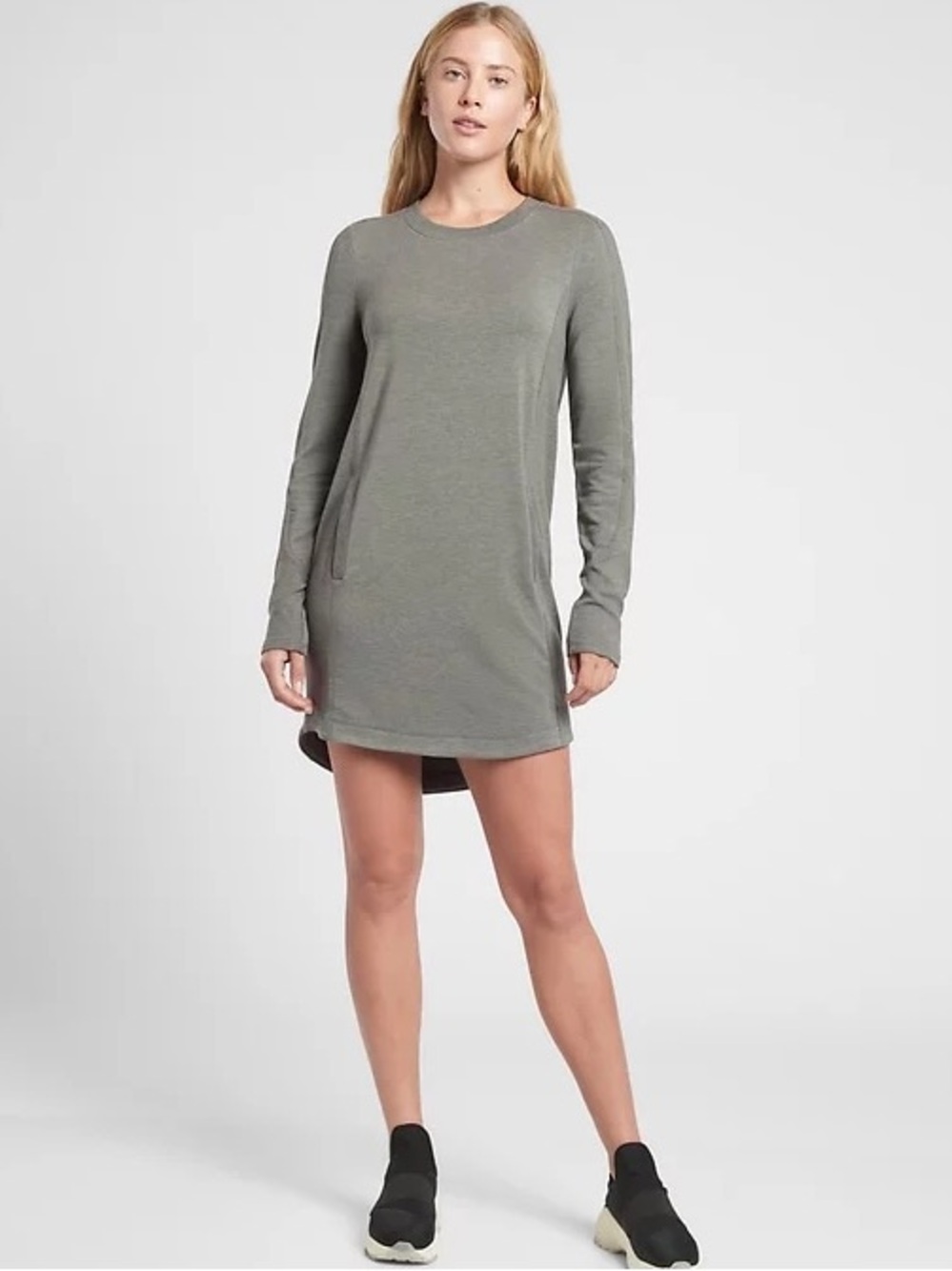 Athleta Balance Dress in Olive Green